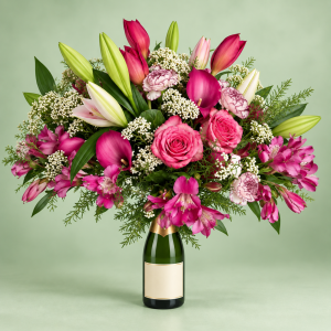Diseño Floral Personalizado para Botella