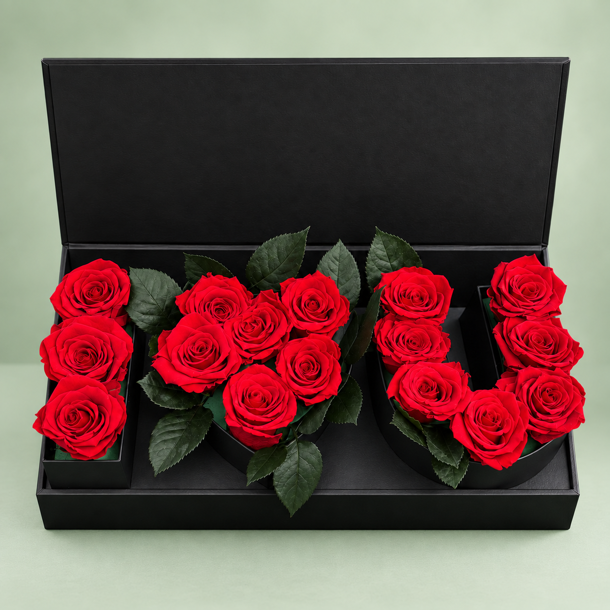 Caja de Rosas Rojas Naturales “I Love You”
