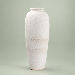 Jarrón alto crema de estilo artesanal