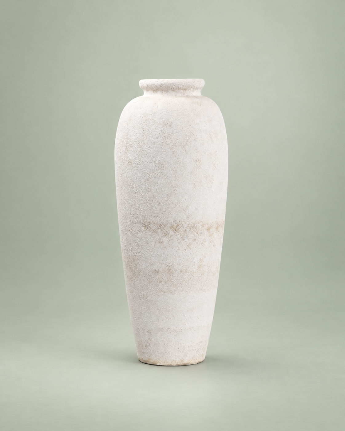 Jarrón alto crema de estilo artesanal