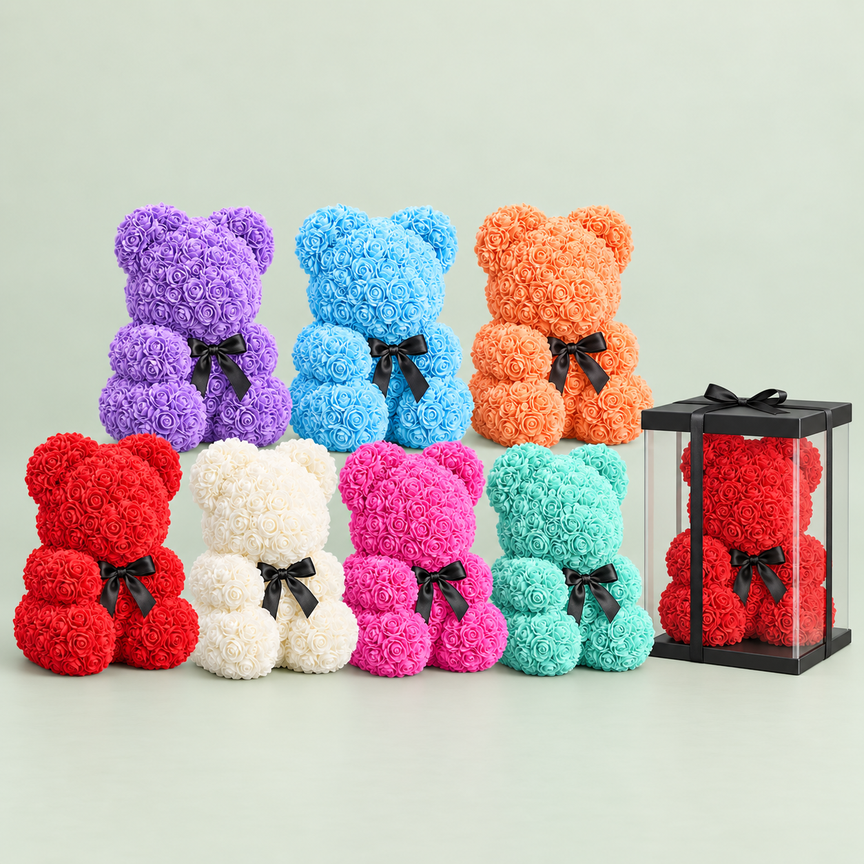Oso decorativo de rosas foam - Imagen 2