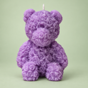 Vela Teddy de Rosas Violeta